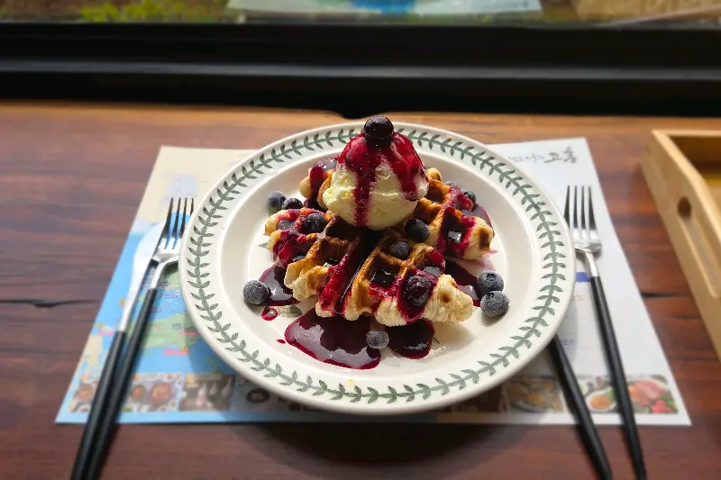 블루베리 크로플