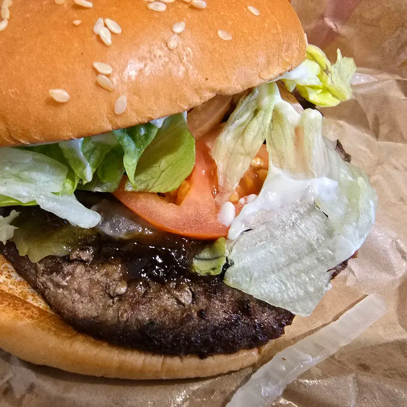 버거킹 햄버거 단면