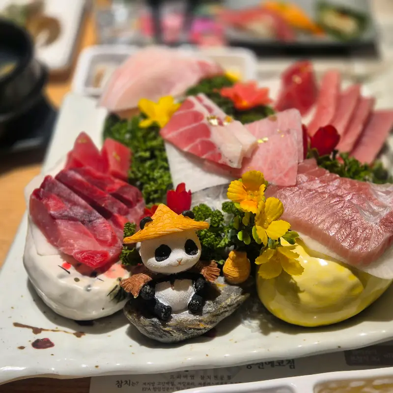 환상적인 참치회 플레이팅