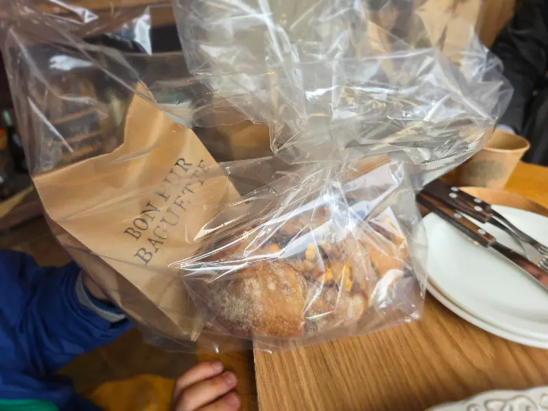 포장된 빵의 모습