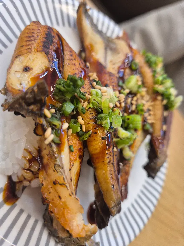 윤기가 흐르는 장어 초밥