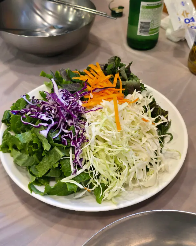 신선한 쌈 채소