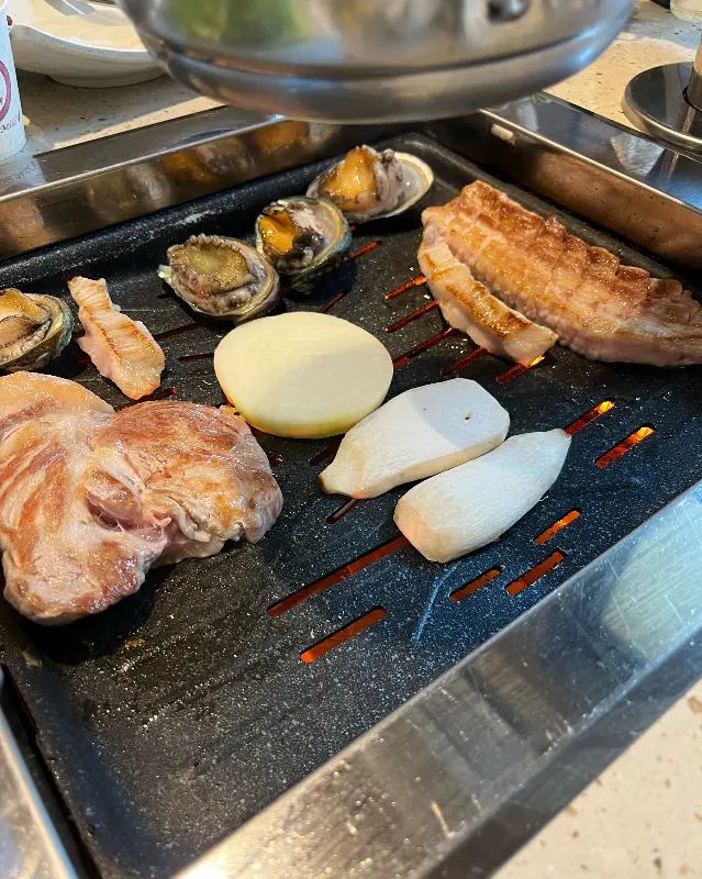 전복과 삼겹살
