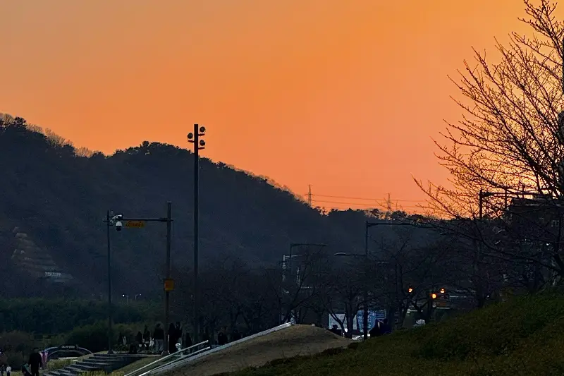 저녁 노을이 아름다운 태화강의 전경