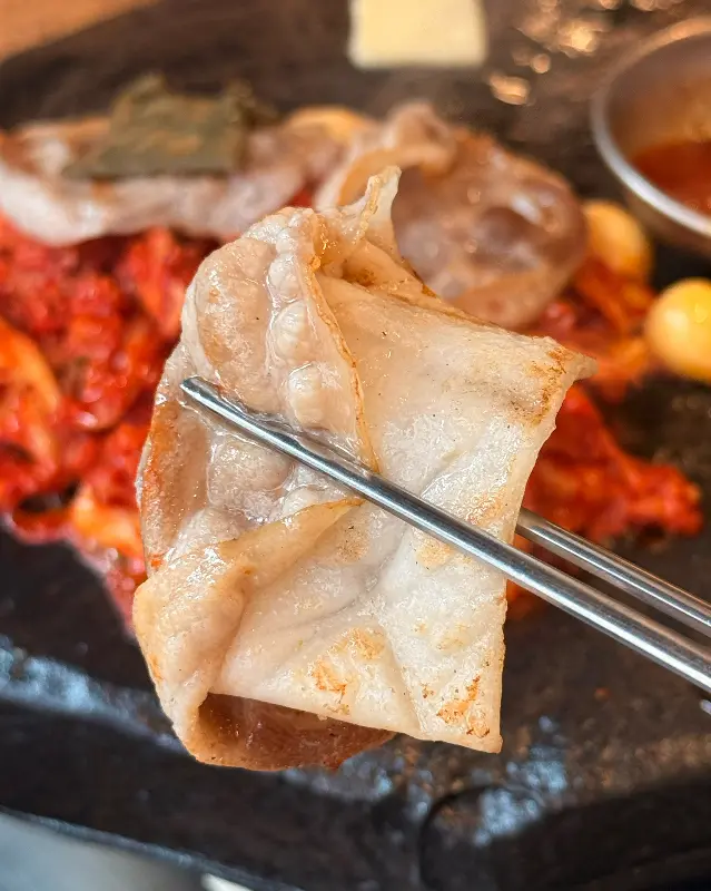 노릇하게 구워진 고기 한 점