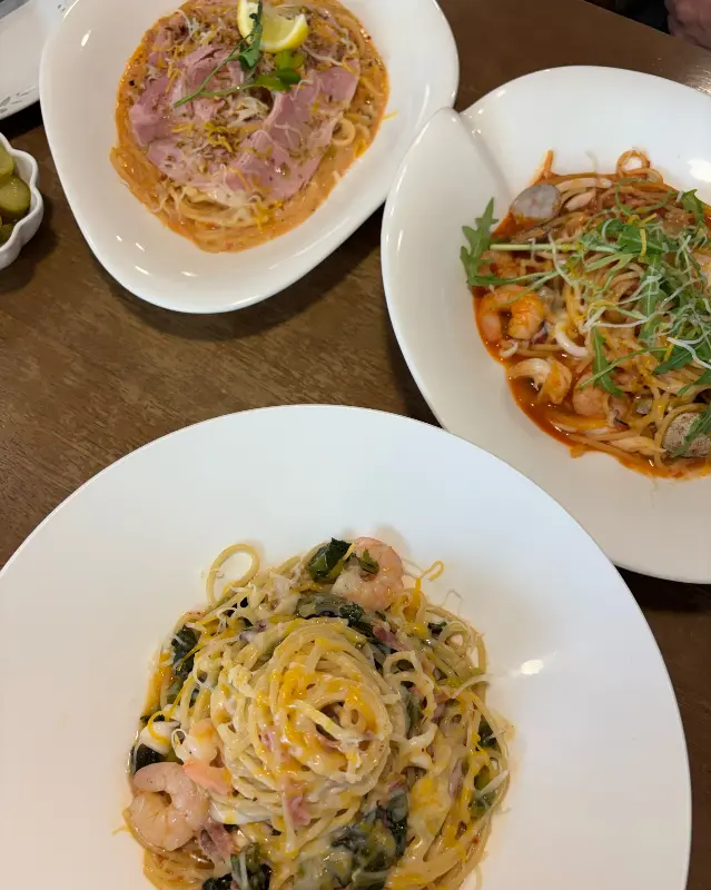 다양한 파스타 메뉴