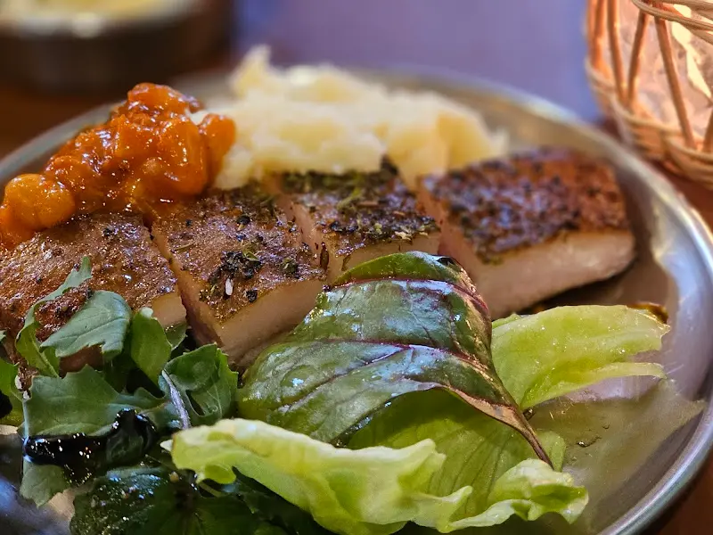 불독바베큐 고기 단면