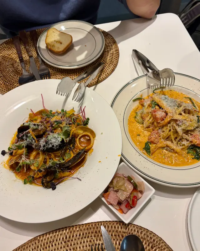 다양한 파스타 메뉴