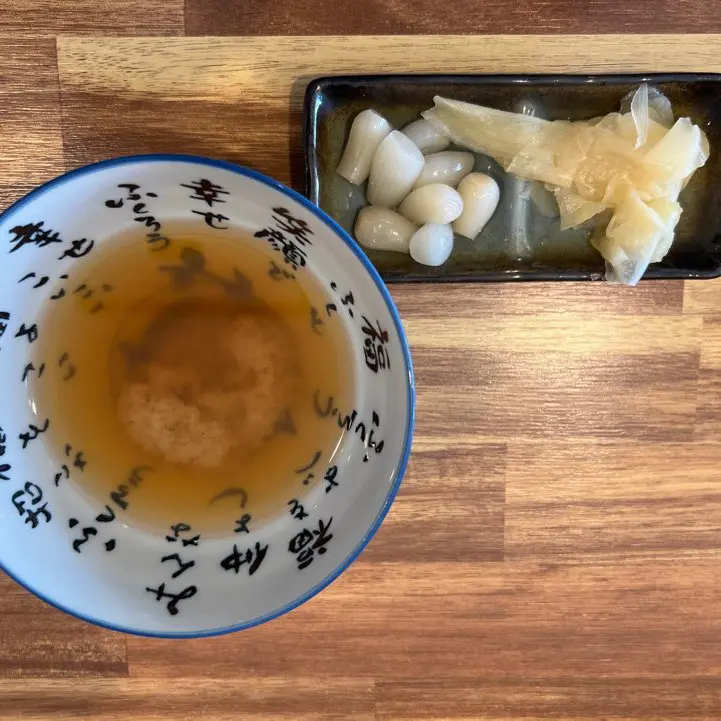 장국과 락교, 생강