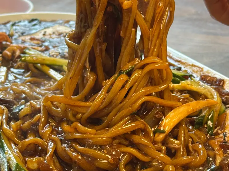 짜장면 면발 클로즈업