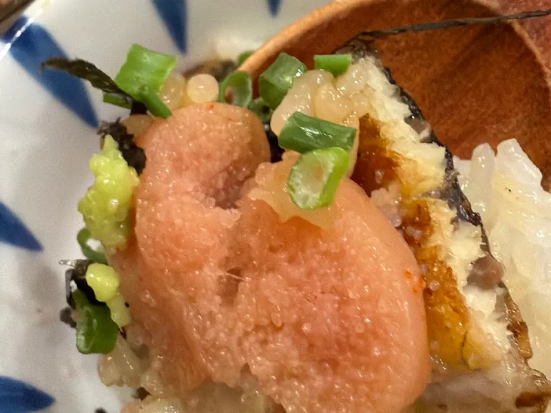 명란, 장어, 파, 와사비