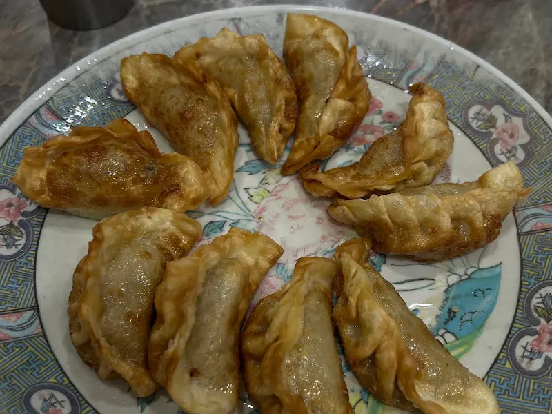 겉은 바삭하고 속은 촉촉한 군만두의 모습. 노릇하게 구워진 만두피가 식욕을 자극한다.