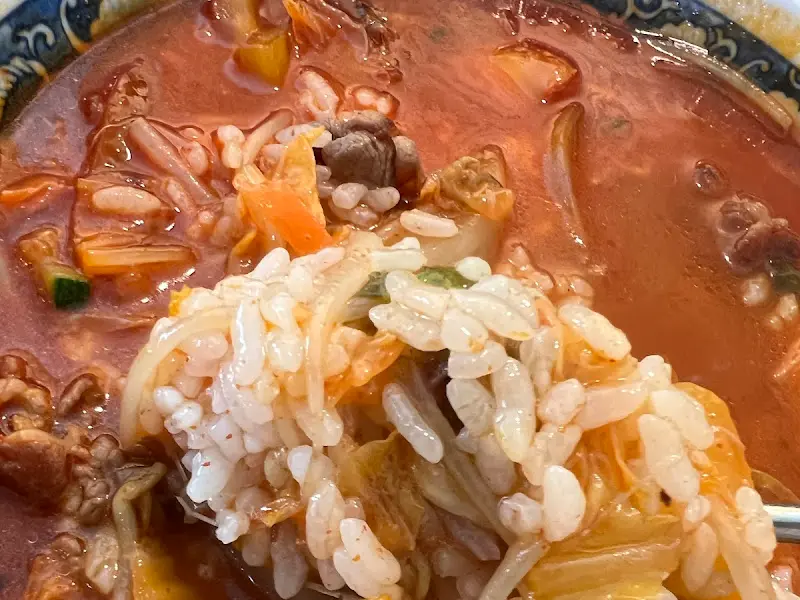 우삼겹 짬뽕밥의 모습