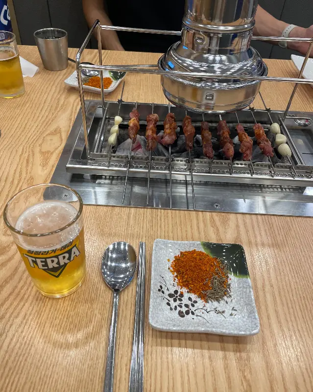양꼬치와 맥주