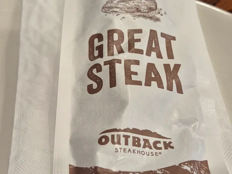 Great Steak 문구가 적힌 냅킨