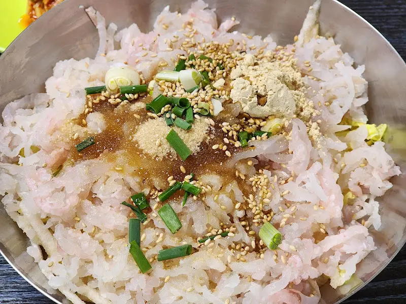 참가자미 물회 비빔