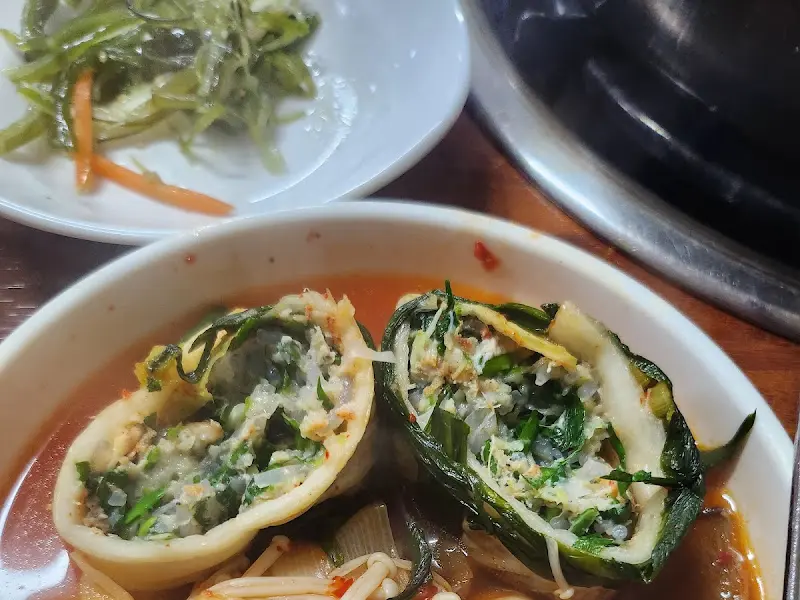 김치말이 만두 단면