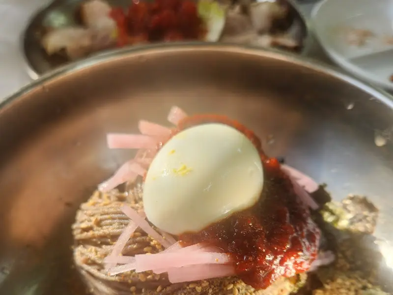 순메밀 막국수의 모습