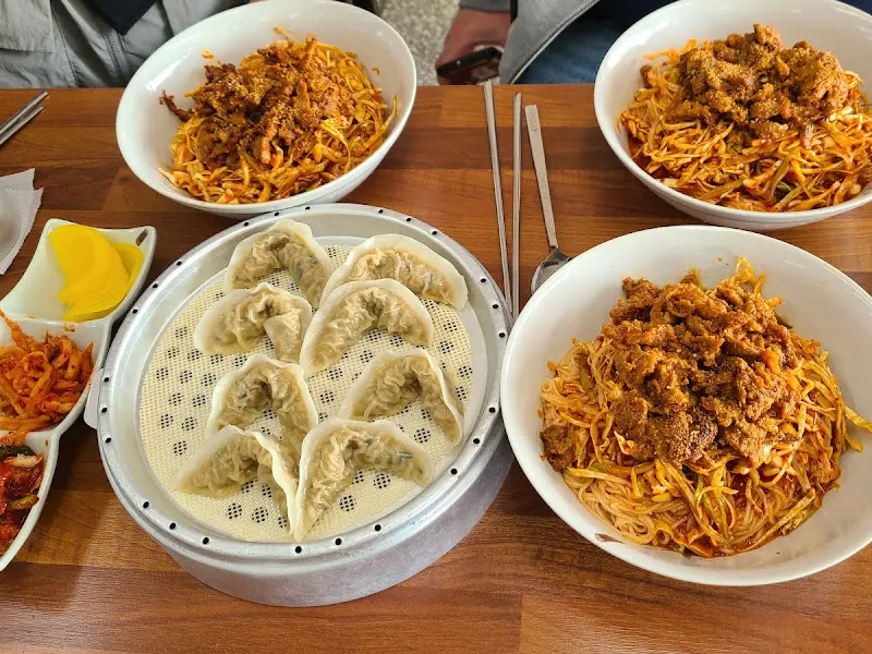 비빔국수, 고기비빔국수, 만두