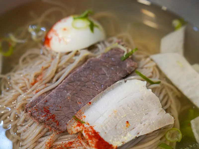 해민면옥 평양냉면 고명