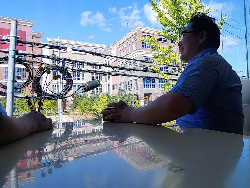 테이블에서 보이는 바깥 풍경