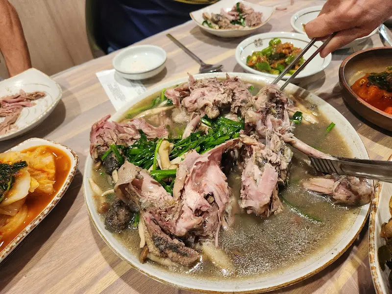 푸짐한 닭백숙 한 상 차림