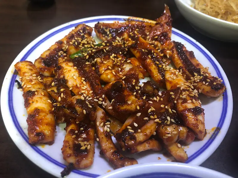 오징어 석쇠구이 클로즈업 샷