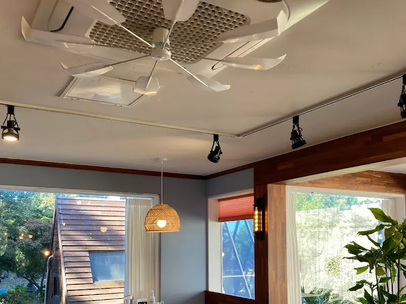 애월연어 본점의 천장 조명