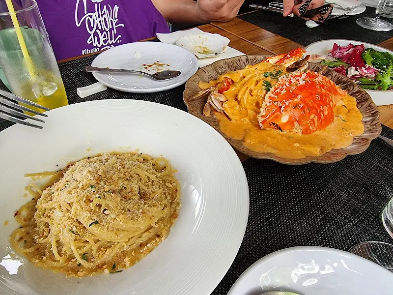 게살 파스타와 명란 파스타