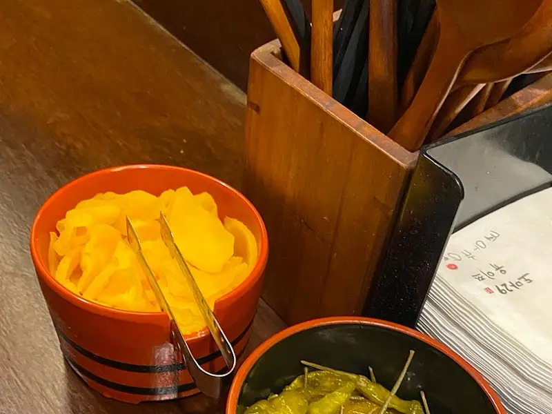 곁들임 반찬 근접 샷