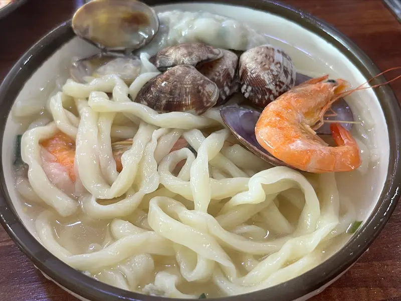 해물칼국수 클로즈업