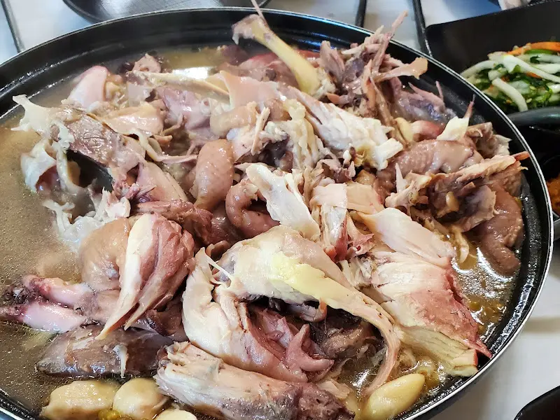 살이 꽉 찬 토종닭 백숙