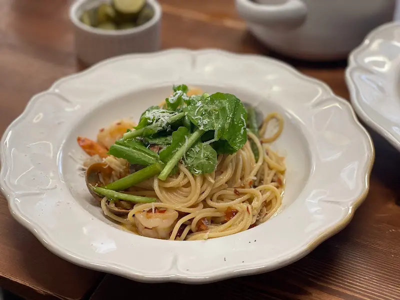 새우와 채소가 듬뿍 들어간 파스타