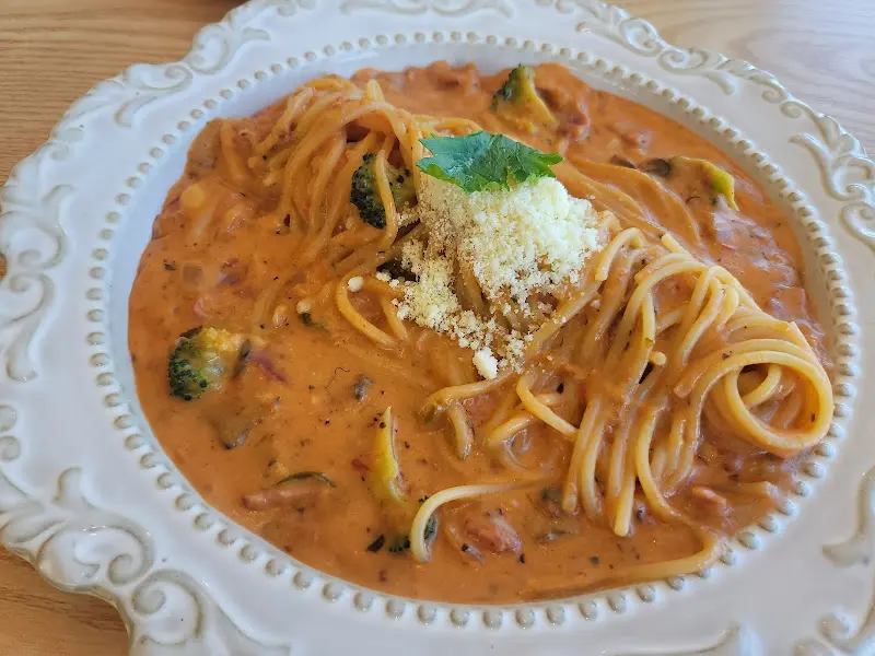 흑돼지 로제 파스타의 먹음직스러운 모습