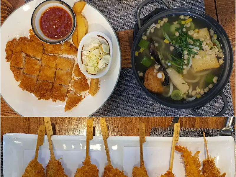 돈가스, 우동, 모듬 튀김