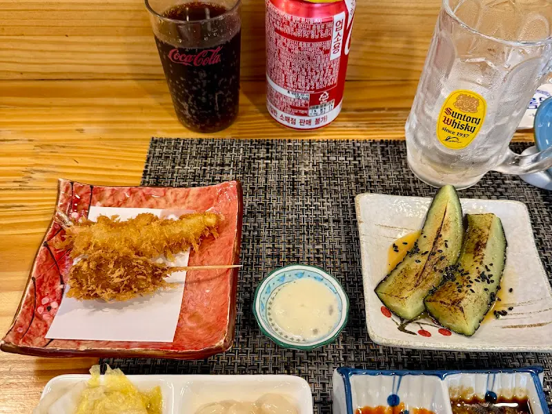 튀김, 가지, 콜라