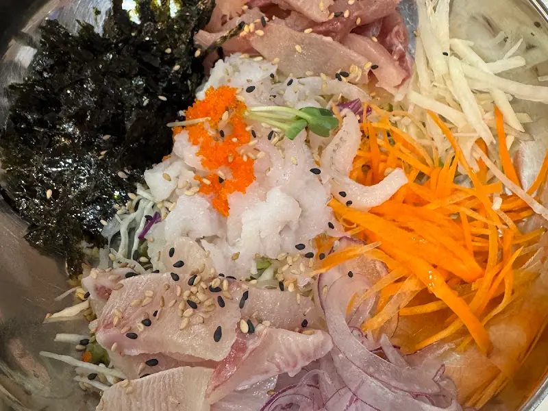 모듬물회 재료 근접 촬영