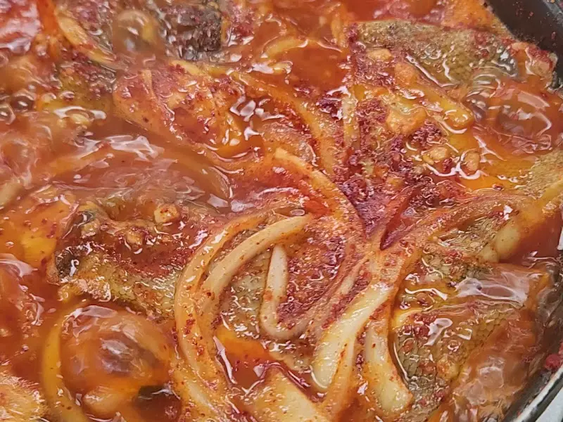 가자미찌개 클로즈업