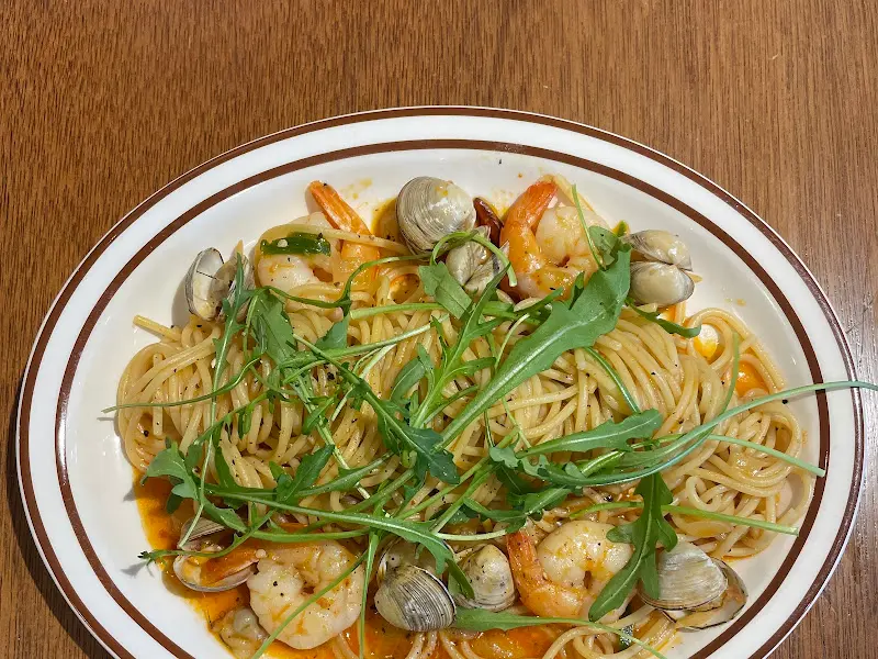 해산물 파스타 근접샷