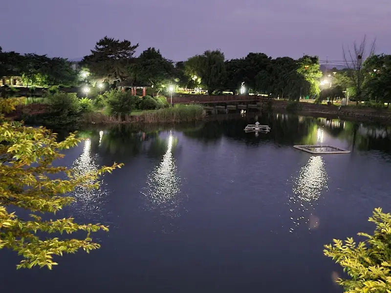 어스름한 저녁, 연지못의 야경