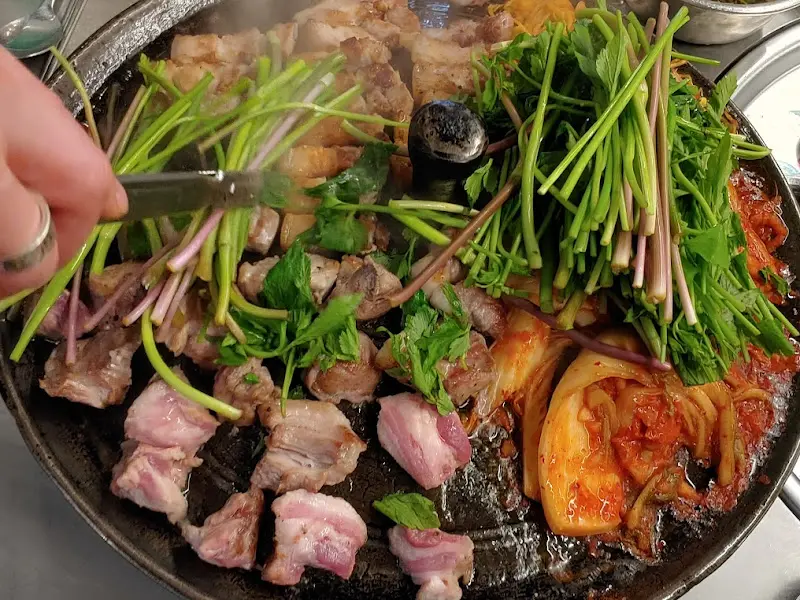 미나리와 삼겹살