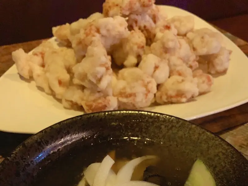 찹쌀 탕수육의 쫀득함이 느껴지는 단면