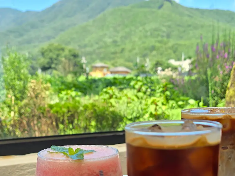 자굴산이 보이는 창밖 풍경