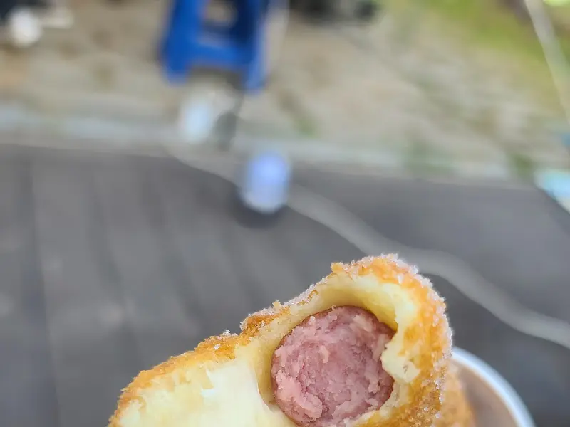 치즈 핫도그 단면