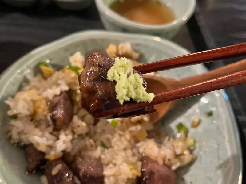 와사비를 곁들인 와규