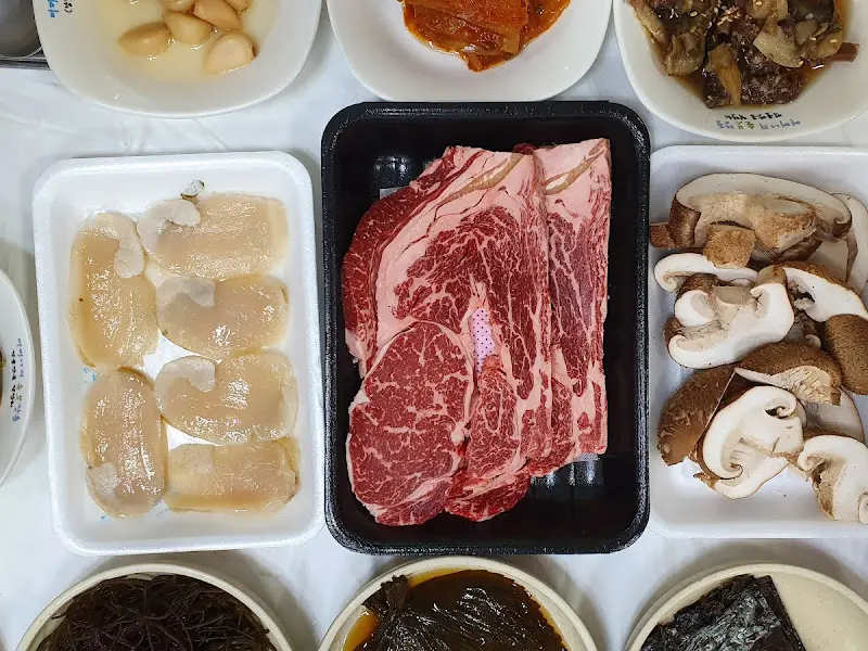 장흥삼합 재료 클로즈업