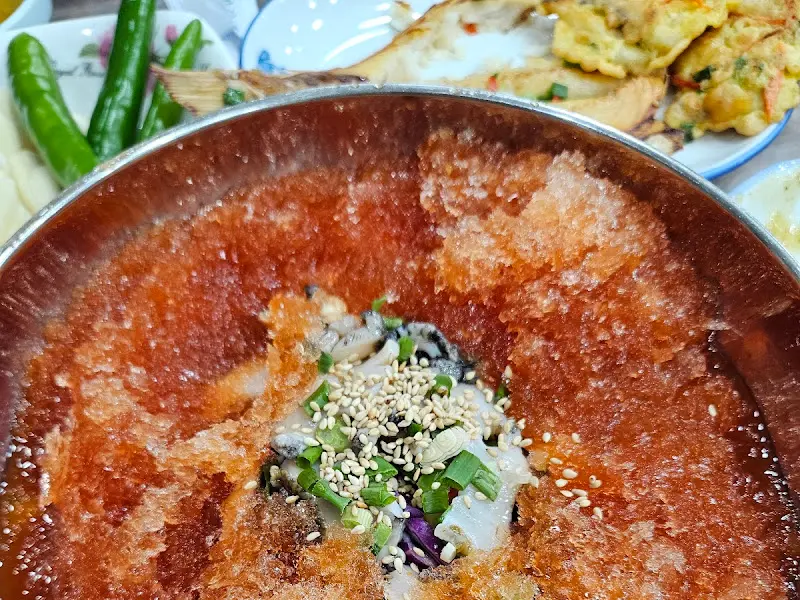 전복 물회 근접샷