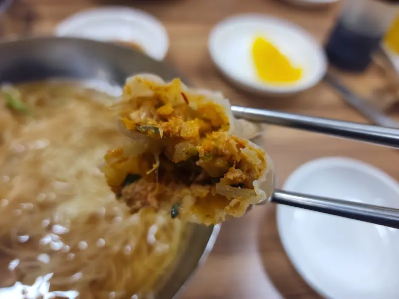 고기만두 단면