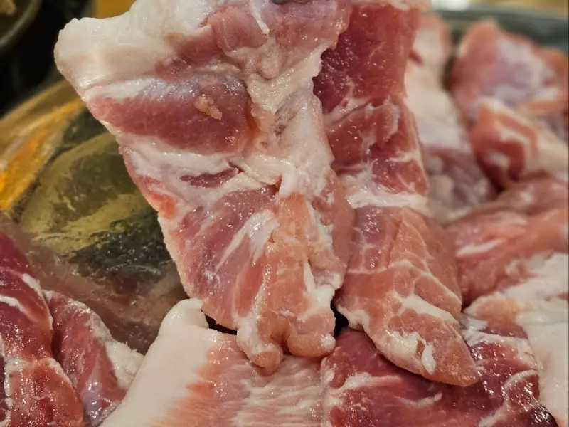 낭기뒷고기의 신선한 고기