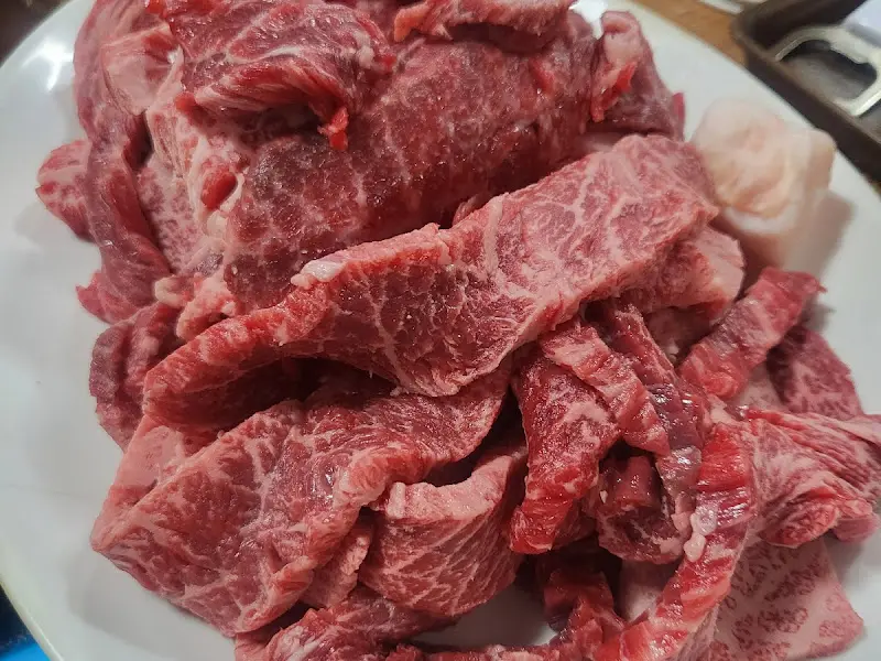 신선한 소고기 마블링